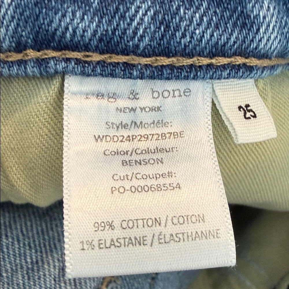 Frayed Hem Blue Denim Jeans
